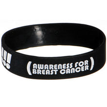 Load image into Gallery viewer, Black White Boobies Rule Awareness for Breast Cancer Bracelet
