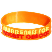 Load image into Gallery viewer, Orange White Black Boobies Rule Awareness for Breast Cancer Bracelet
