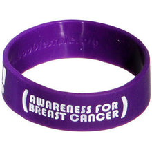 Load image into Gallery viewer, Purple White Boobies Rule Awareness for Breast Cancer Bracelet
