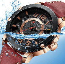 Load image into Gallery viewer, Men's Waterproof  Sport Watch With Leather  Belts  And Large Numbers Details Unique Design Perfect Gift
