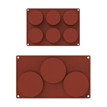 Load image into Gallery viewer, 3/6 Silicone Mold Round Circle Shape Fondant Cake Tools Ice Cube Moulds 3D Candy Jelly Making Mould Handmade Soap Molds Round Baking Silicone Mold Circle Chocolate Cake Pie Muffin Sandwiches Eggs Bakeware Kitchen Accessories
