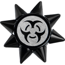 Load image into Gallery viewer, 0G Biohazard Spiked Logo Fake Taper Ear Plug
