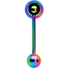 Load image into Gallery viewer, Rainbow Titanium Orbital Barbell Tongue Ring
