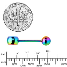 Load image into Gallery viewer, Rainbow Titanium Orbital Barbell Tongue Ring
