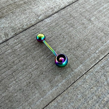 Load image into Gallery viewer, Rainbow Titanium Orbital Barbell Tongue Ring
