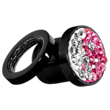 Load image into Gallery viewer, 0G Pink Crystal Ferido Yin Yang Acrylic Screw Fit Tunnel
