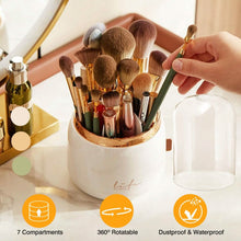Load image into Gallery viewer, 360¬∞ Rotating Makeup Brush Holder with Lid Makeup Organizer
