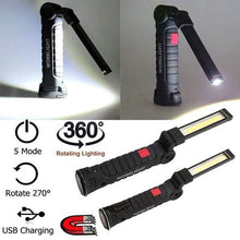 Load image into Gallery viewer, 360° Rotation Inspection Lamp LED + COB Flexible Cordless Rechargeable Work Light
