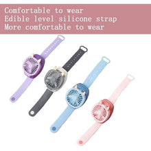 Load image into Gallery viewer, 360¬∞Rotation Kids Portable Wrist Strap Mini Watch Hand Held Fan Cat Design
