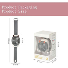 Load image into Gallery viewer, 360¬∞Rotation Kids Portable Wrist Strap Mini Watch Hand Held Fan Cat Design

