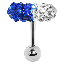 Load image into Gallery viewer, Clear Blue Crystal Pill Eyebrow Ring
