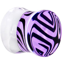 Load image into Gallery viewer, 1/2 Violet Zebra Acrylic Saddle Plug
