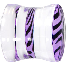 Load image into Gallery viewer, 1/2 Violet Zebra Acrylic Saddle Plug
