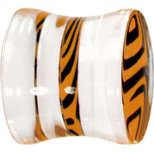 Load image into Gallery viewer, 1/2 Tangerine Zebra Acrylic Saddle Plug
