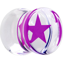Load image into Gallery viewer, 1/2 Rave Purple Star Inlay Acrylic Saddle Plug
