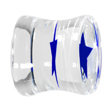 Load image into Gallery viewer, 1/2 Stellar Blue Star Inlay Acrylic Saddle Plug
