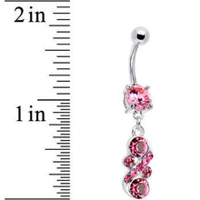 Load image into Gallery viewer, Pink CZ Glamorous Drop Belly Ring
