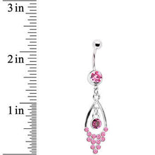 Load image into Gallery viewer, Pink Gem Bold Glam Chandelier Belly Ring
