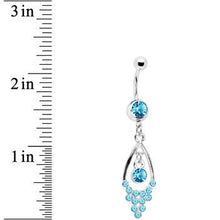 Load image into Gallery viewer, Aqua Gem Bold Glam Chandelier Belly Ring
