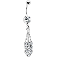 Load image into Gallery viewer, Clear Jeweled Arrow Heart Belly Ring
