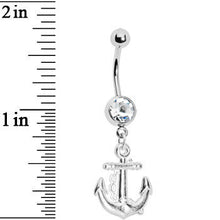 Load image into Gallery viewer, Crystalline Gem Anchor Belly Ring

