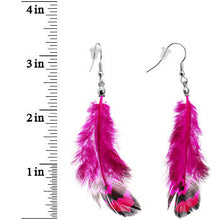 Load image into Gallery viewer, Flirtatious Fuchsia Feather Earrings
