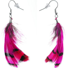 Load image into Gallery viewer, Fuchsia Femme Fatale Feather Earrings
