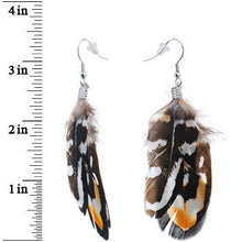 Load image into Gallery viewer, Brown White Essence Feather Earrings
