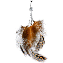Load image into Gallery viewer, Brown Feather Belly Ring
