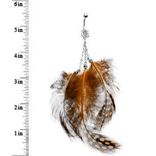 Load image into Gallery viewer, Brown Feather Belly Ring
