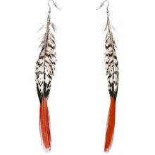 Load image into Gallery viewer, Natural Glam Drop Feather Earrings
