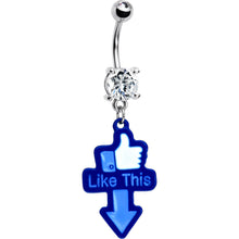 Load image into Gallery viewer, Blue Hand Thumbs Up Belly Ring
