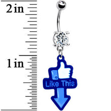 Load image into Gallery viewer, Blue Hand Thumbs Up Belly Ring
