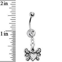 Load image into Gallery viewer, Crystalline Gem Tribal Flame Heart Belly Ring
