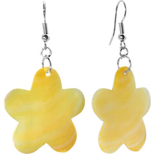 Load image into Gallery viewer, Yellow Mother of Pearl Flower Earrings
