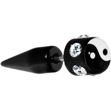 Load image into Gallery viewer, Black White Yin Yang Gem Fake Taper Ear Plug
