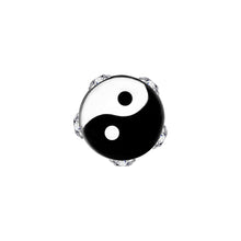 Load image into Gallery viewer, Black White Yin Yang Gem Fake Taper Ear Plug

