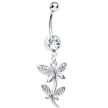 Load image into Gallery viewer, Crystalline Gem Flowering Butterfly Belly Ring
