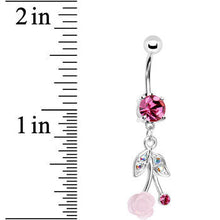 Load image into Gallery viewer, Pink Gem Flowering Cherry Belly Ring
