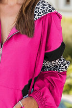 Load image into Gallery viewer, Colorful Women's Leopard Print Zip-Up Hooded Jacket Trendy Long Sleeve Outerwear with Pockets
