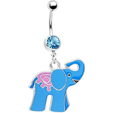 Load image into Gallery viewer, Boyish Blue Elephant Belly Ring
