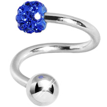 Load image into Gallery viewer, 14G 7/16 Blue Crystal Evolution Spiral Belly Ring
