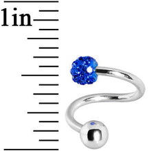 Load image into Gallery viewer, 14G 7/16 Blue Crystal Evolution Spiral Belly Ring
