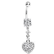 Load image into Gallery viewer, Crystalline Gem Ravishing Heart Belly Ring
