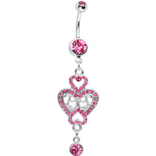 Load image into Gallery viewer, Pink Gem Affair of the Heart Belly Ring
