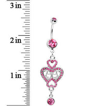 Load image into Gallery viewer, Pink Gem Affair of the Heart Belly Ring

