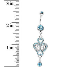 Load image into Gallery viewer, Aqua Gem Affair of the Heart Belly Ring
