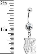 Load image into Gallery viewer, Clear Gem Dangling Love Belly Ring
