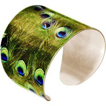 Load image into Gallery viewer, Glam Green Peacock Cuff Bracelet
