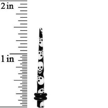Load image into Gallery viewer, 8G Black White Skulls Acrylic Taper
